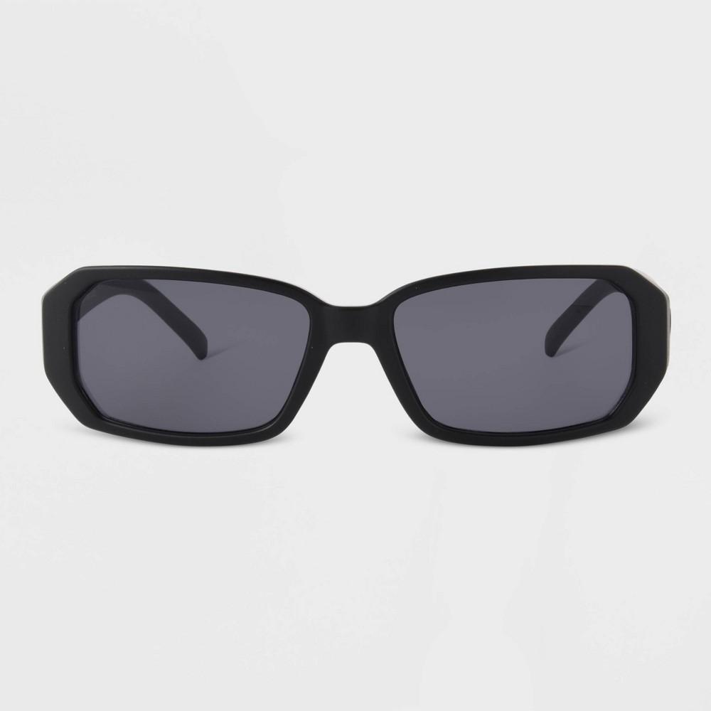 Mens Matte Plastic Rectangle Sunglasses with Smoke Lenses - Original Use Black Product Image