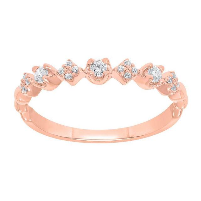 10k Gold 1/5 Carat T.W. Diamond Ring, Womens 10k Rose Gold Product Image