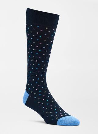 Peter Millar Mens Pin Dot Crew Sock | Color: Navy | Size: OS Product Image