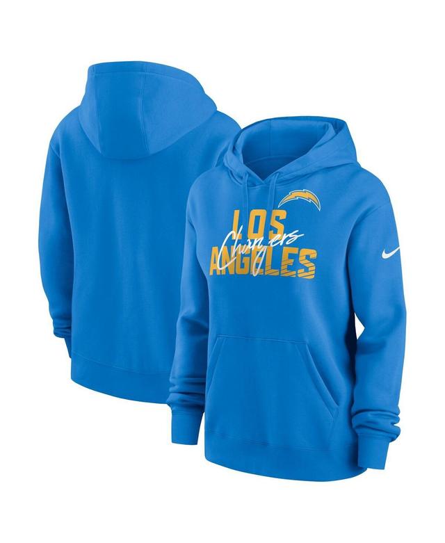 Womens Nike Powder Blue Los Angeles Chargers Wordmark Club Fleece Pullover Hoodie Product Image