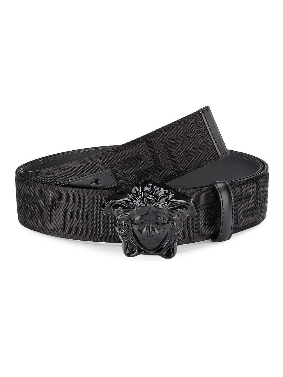 Mens Medusa Buckle Printed Nylon Belt Product Image