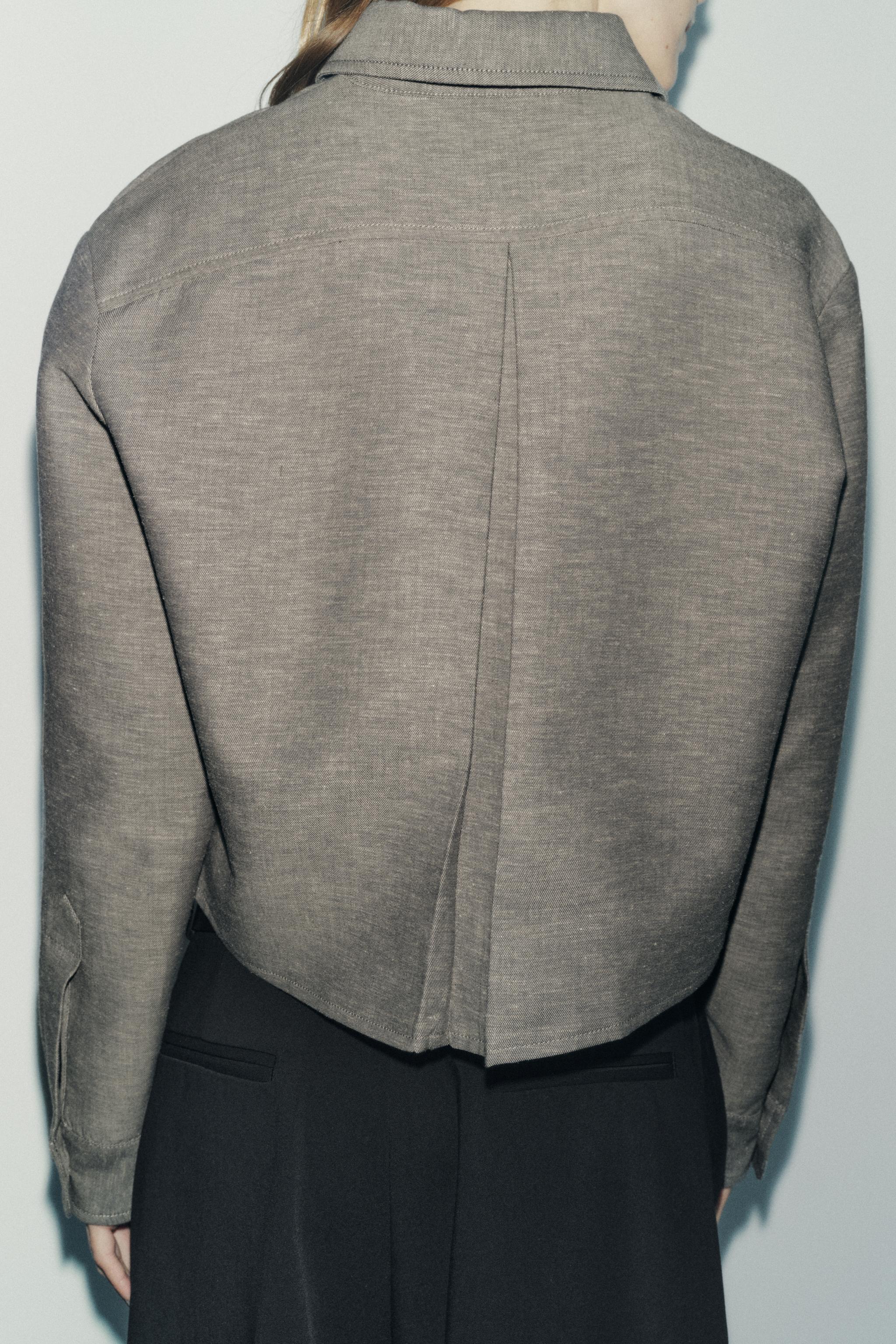 CROPPED PLEATED SHIRT ZW COLLECTION Product Image