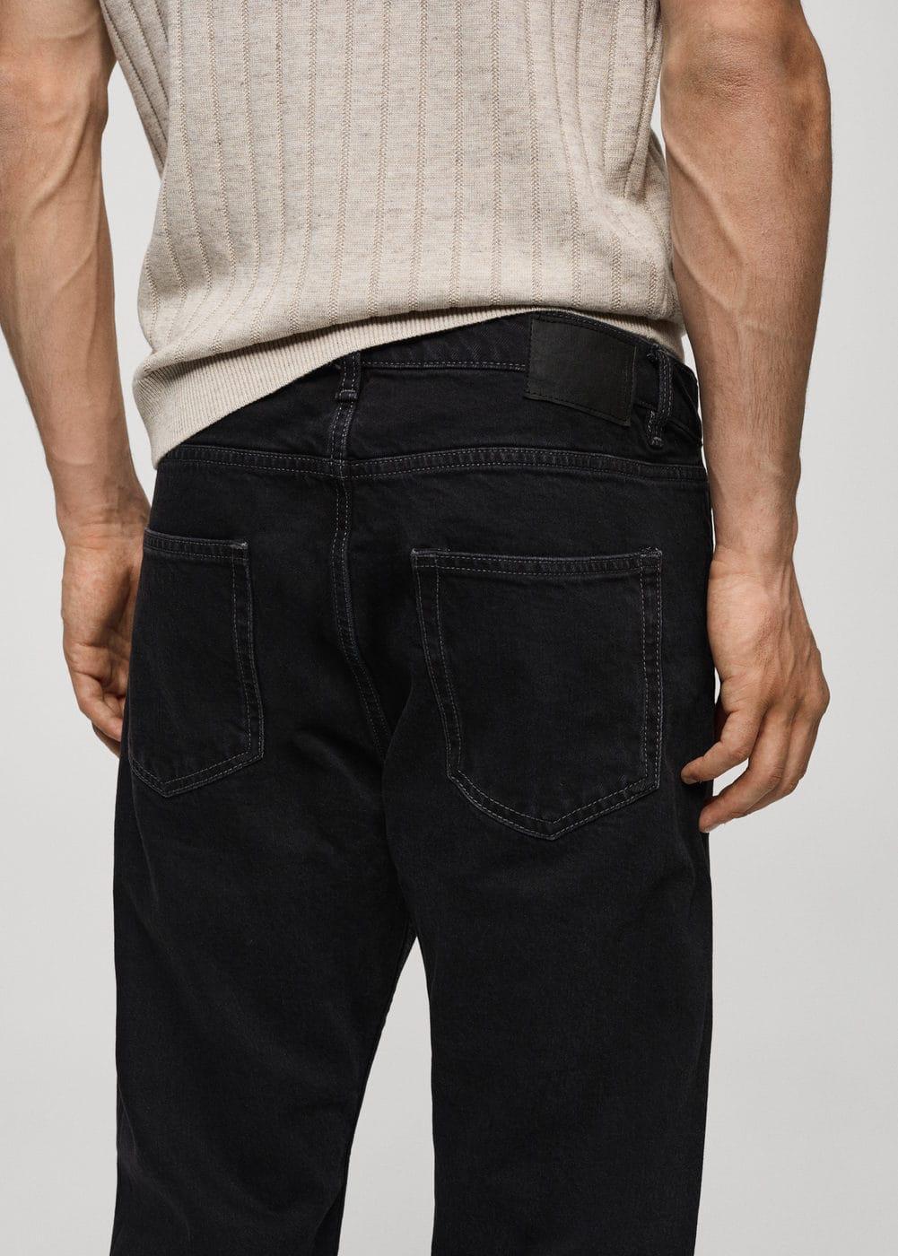 MANGO MAN - Ben tapered cropped jeans black denimMen Product Image