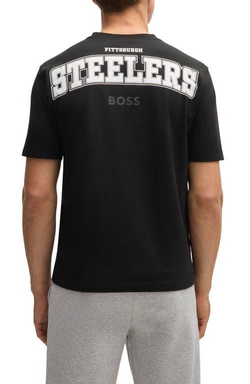 HUGO BOSS Boss X Nfl Stretch-cotton T-shirt With Special Branding In Steelers Product Image