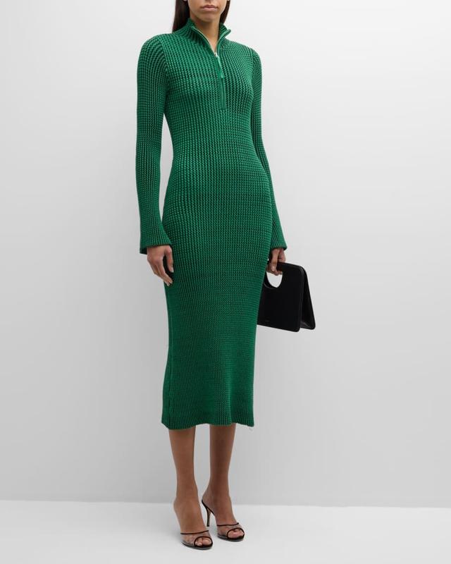 Zumi Textured Knit Long-Sleeve Midi Dress Product Image