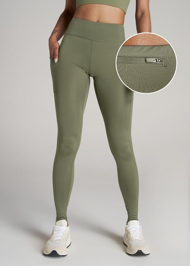 Women's Active Tall Leggings with Pockets in Olive Product Image