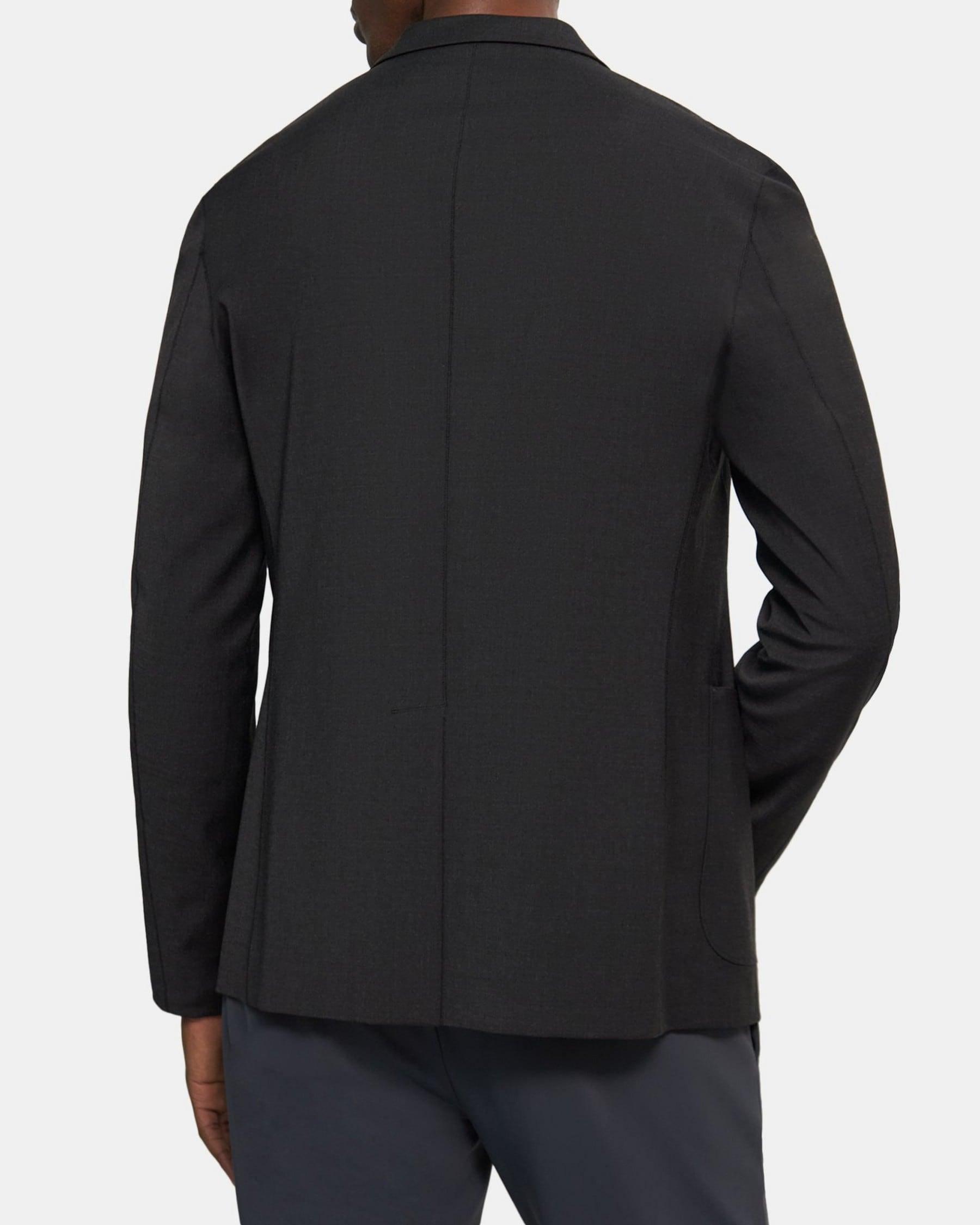 Unstructured Suit Jacket in Bonded Wool Twill Product Image