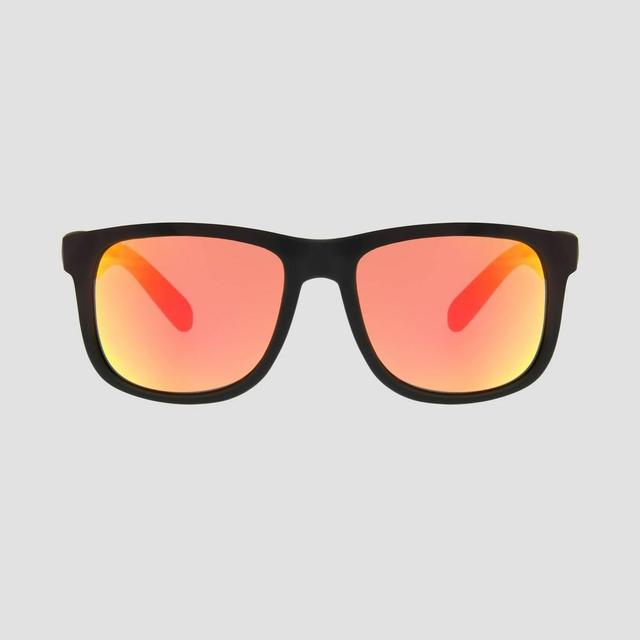 Mens Square Sunglasses with Mirrored Lenses - Original Use Black Product Image