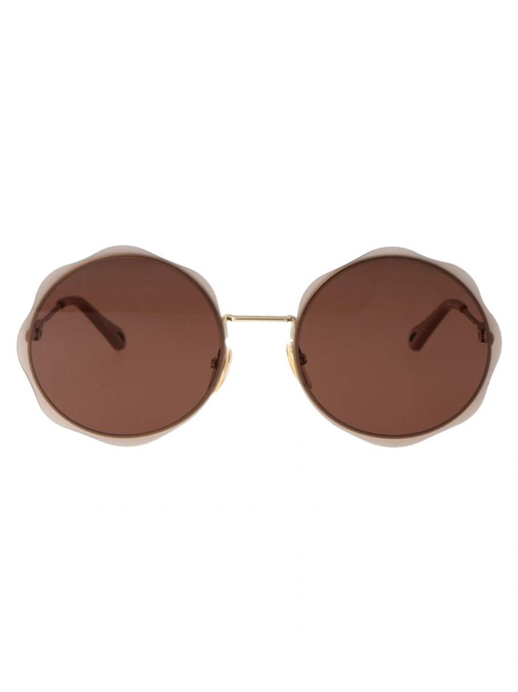 Beige Honore Sunglasses In 004 Gold Gold Brown Product Image