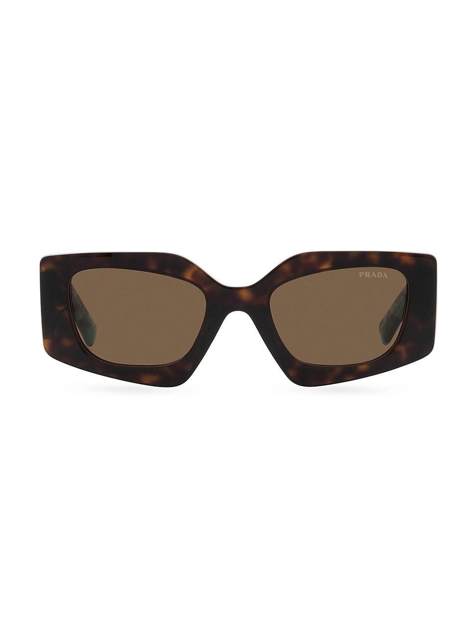 Mens 52MM Tortoiseshell Rectangular Sunglasses Product Image