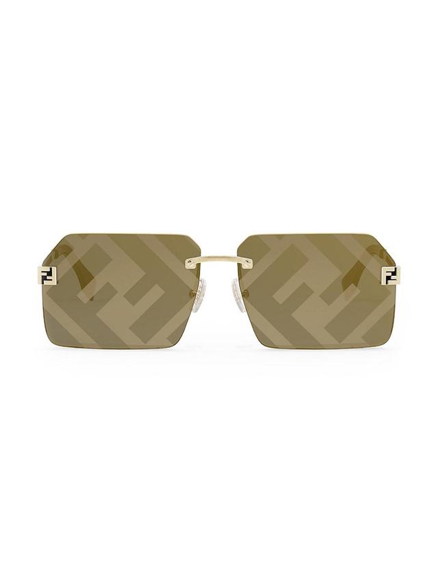 Mens FF Logo Print 59MM Square Sunglasses Product Image