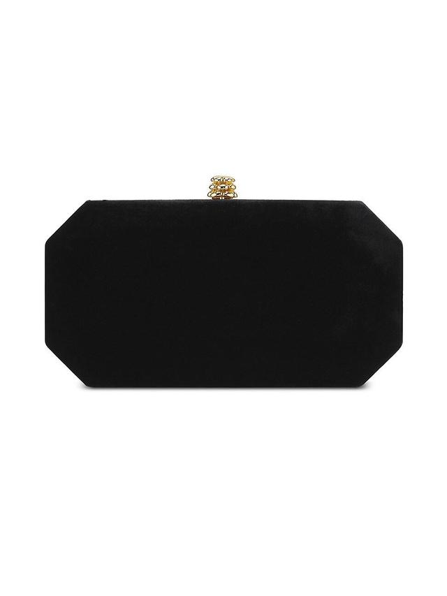 Womens Perry Clutch Small in Crushed Velvet with Gold Hardware Product Image