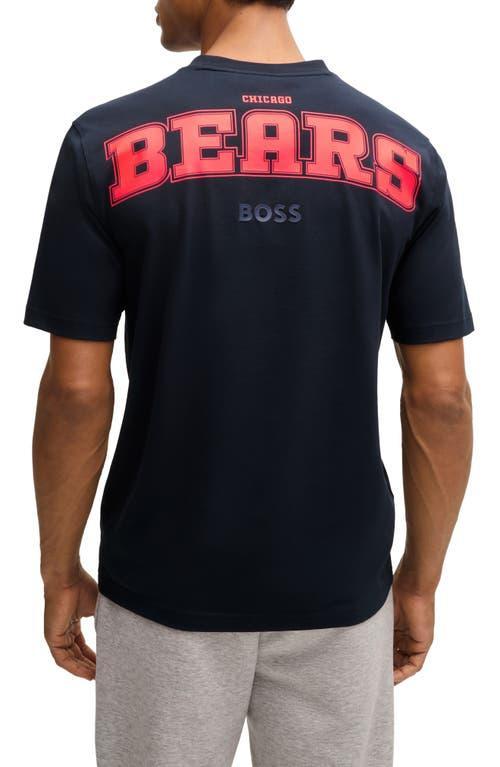 HUGO BOSS Boss X Nfl Stretch-cotton T-shirt With Special Branding In Bears Product Image