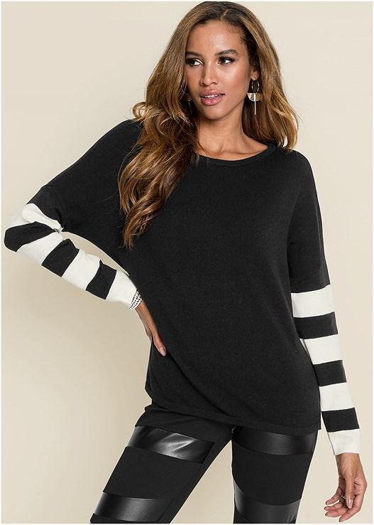 Stripe Sleeve Sweater Product Image