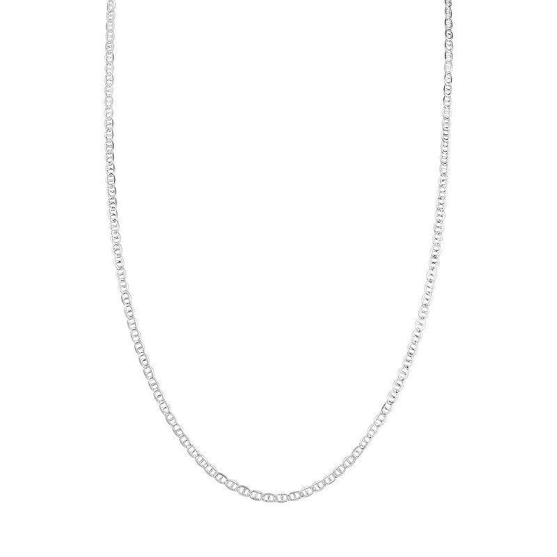 PRIMROSE Sterling Silver 3.5 mm Light Mariner Link Chain Necklace, Womens Silver Tone Product Image