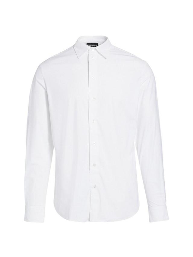 Emporio Armani Stretch Jersey Button-Up Shirt Product Image