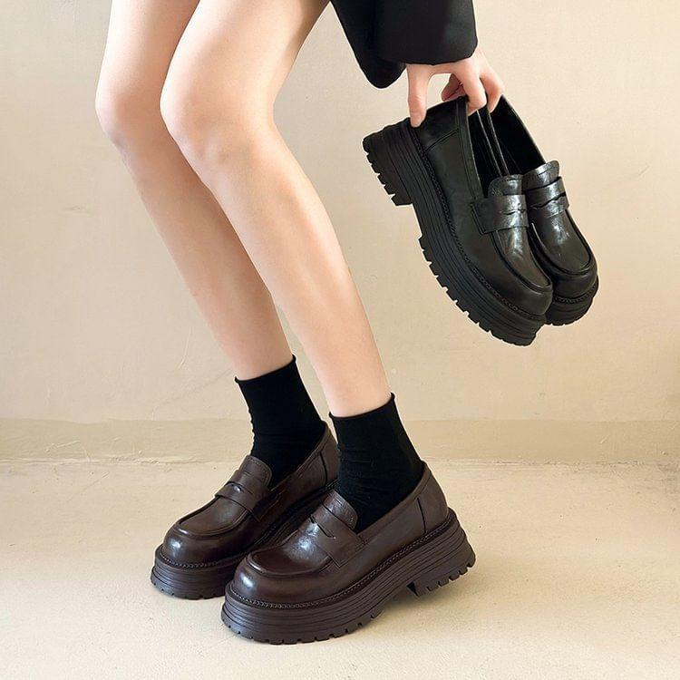 Faux Leather Platform Loafers product image