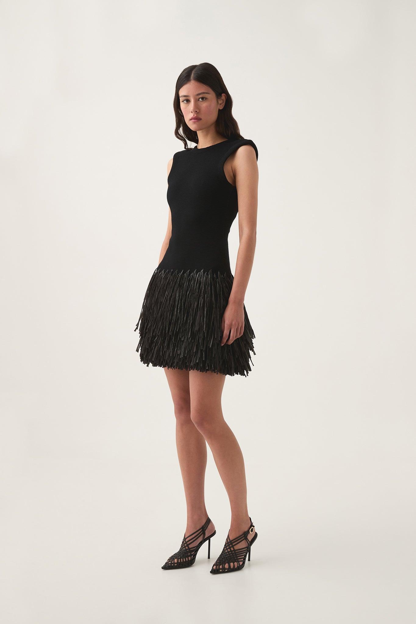 Rushes Raffia Knit Mini Dress Product Image