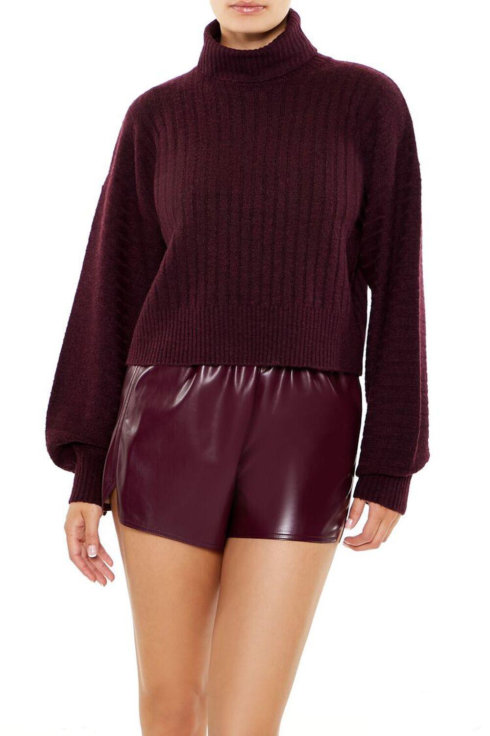 Turtleneck Balloon-Sleeve Sweater | Forever 21 Product Image