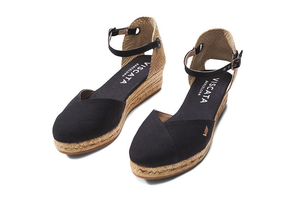 VISCATA Pubol Espadrille Wedges (Black Canvas) Women's Shoes Product Image