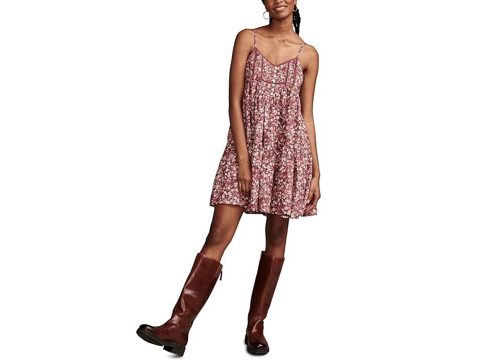 Lucky Brand Printed Pintuck Bodice Mini (Wild Ginger ) Women's Dress Product Image