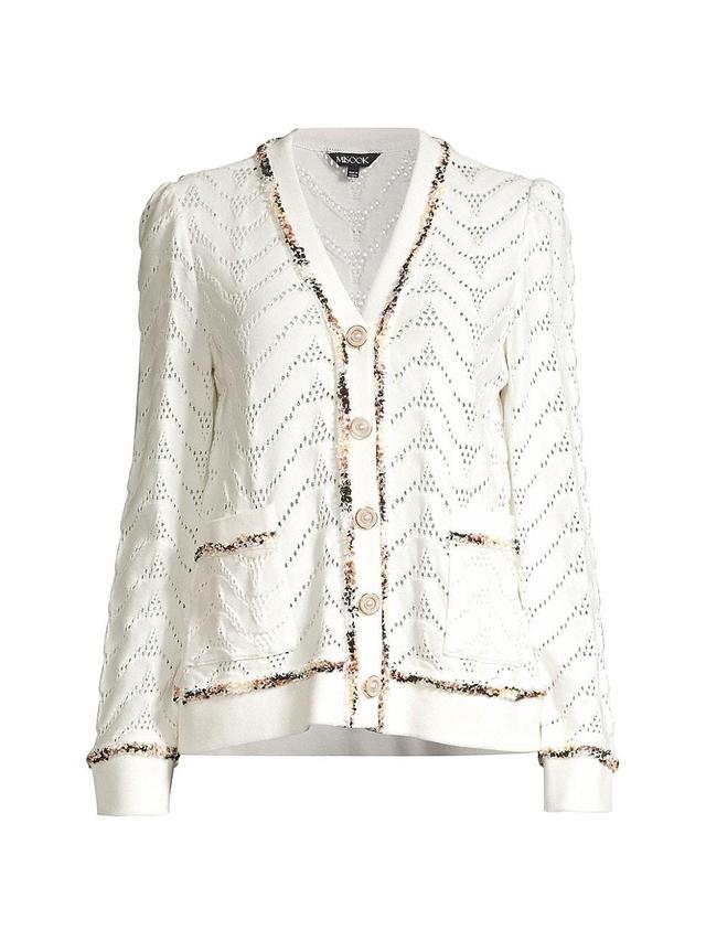 Womens Pointelle Knit Jacket Product Image