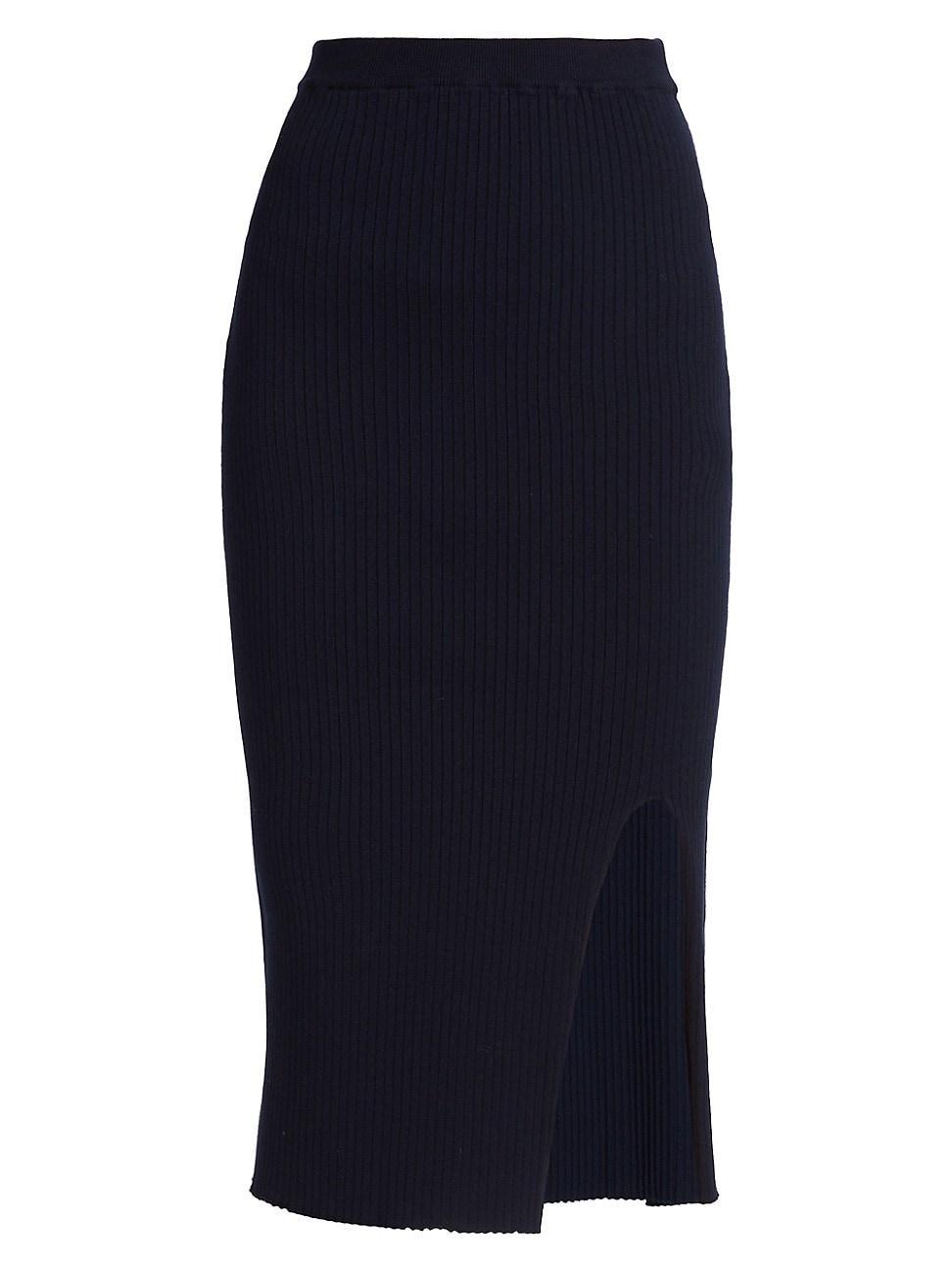 Womens Wide Rib-Knit Pencil Skirt Product Image