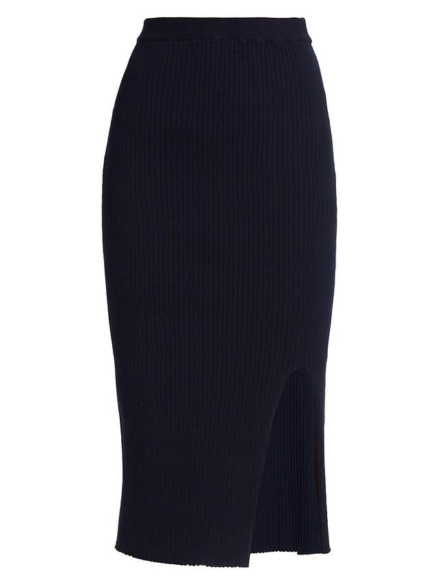 Womens Wide Rib-Knit Pencil Skirt Product Image