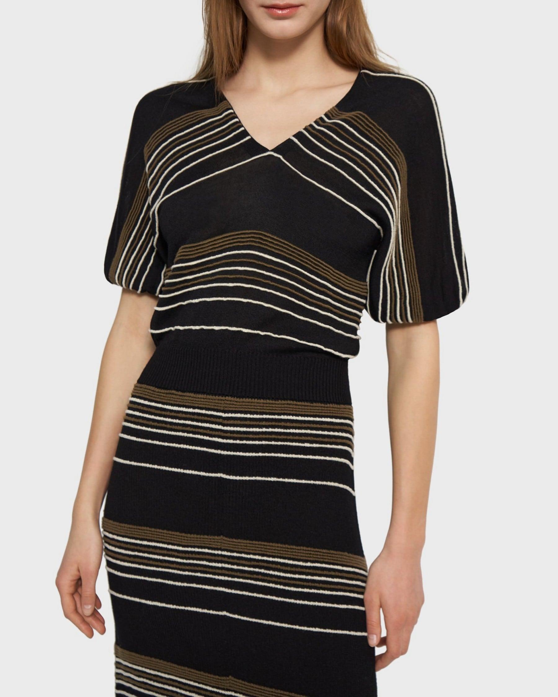 Striped Rib Dress in Viscose-Wool Product Image