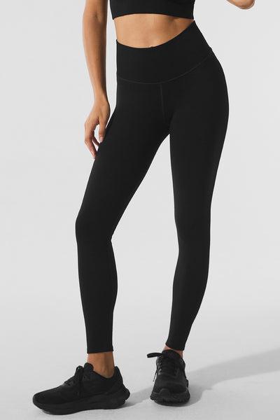 Seamless Winter Warm Plush High-Waist 7/8 Legging - Black Product Image