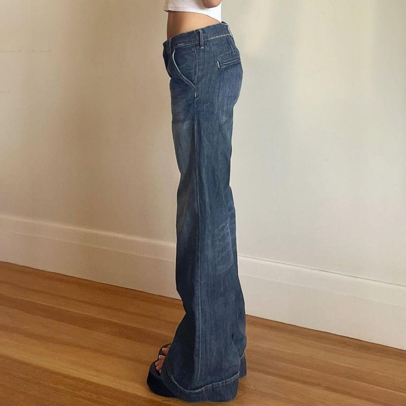 High Rise Washed Wide Leg Jeans Product Image