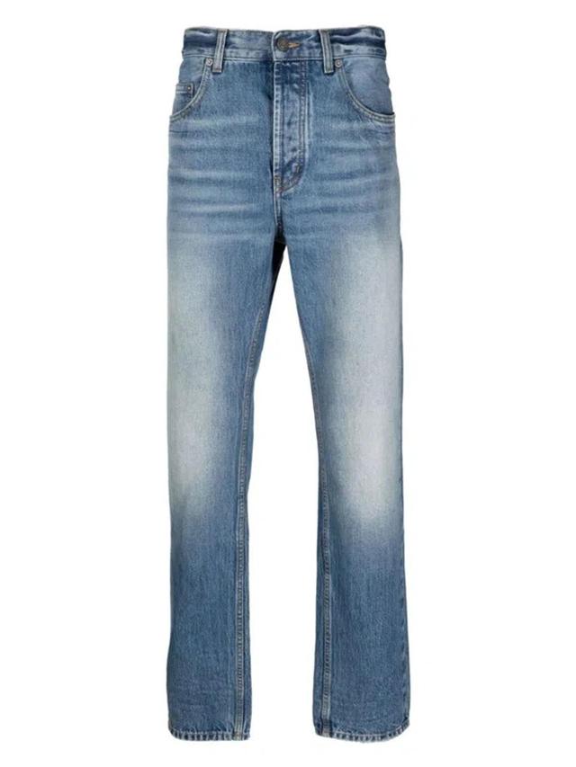 Men's Denim Cotton Jeans In Blue Product Image