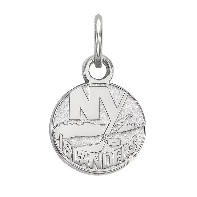 LogoArt New York Islanders 14k Gold Mini Logo Disc Pendant, Womens 14k White Gold Product Image