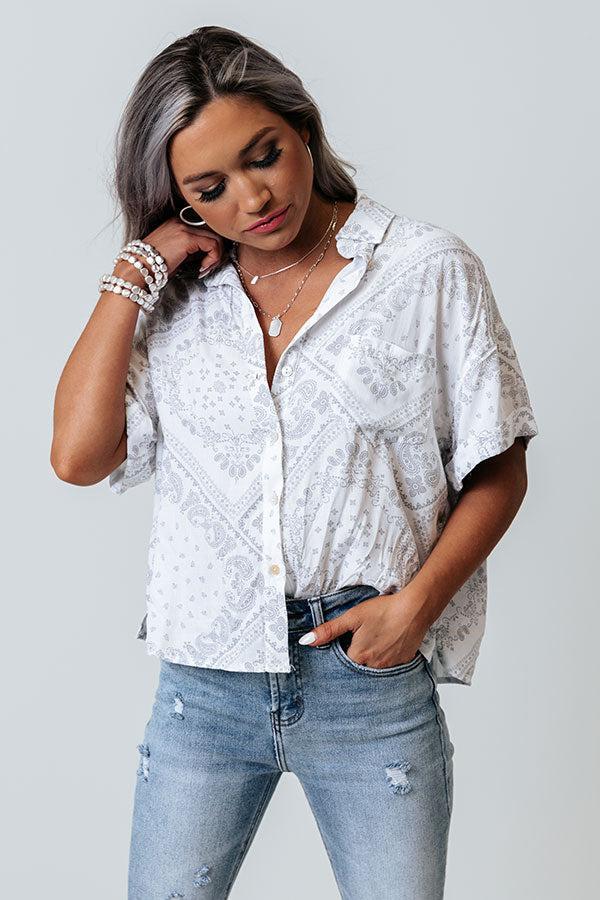 Soho Endeavors Paisley Top In White Product Image