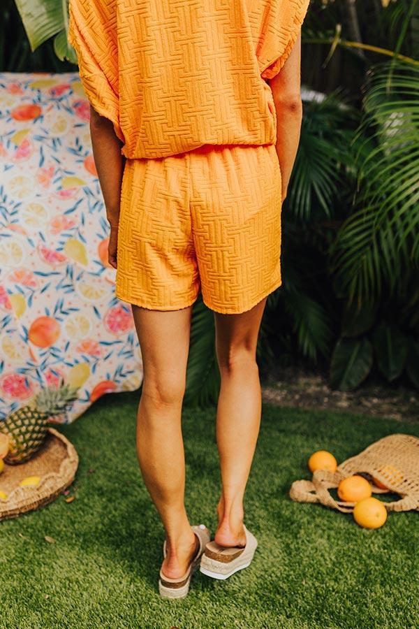 Maldives Escape Terry Shorts in Orange Product Image