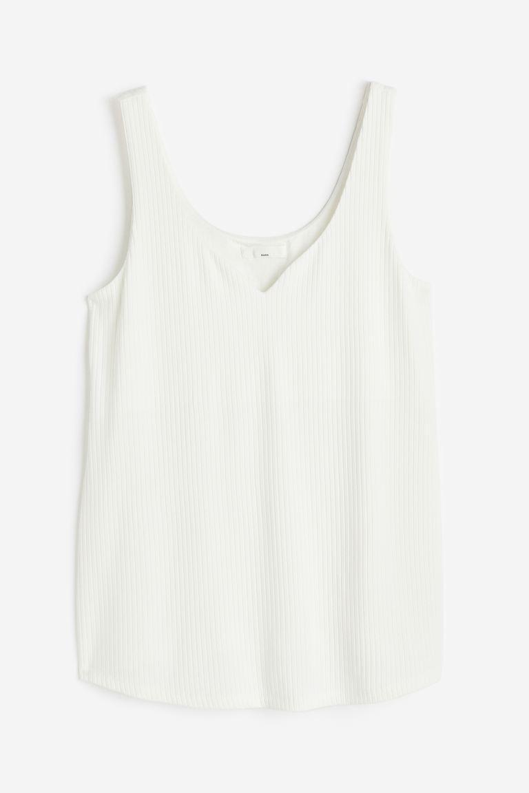 H & M - MAMA Ribbed Tank Top - White Product Image