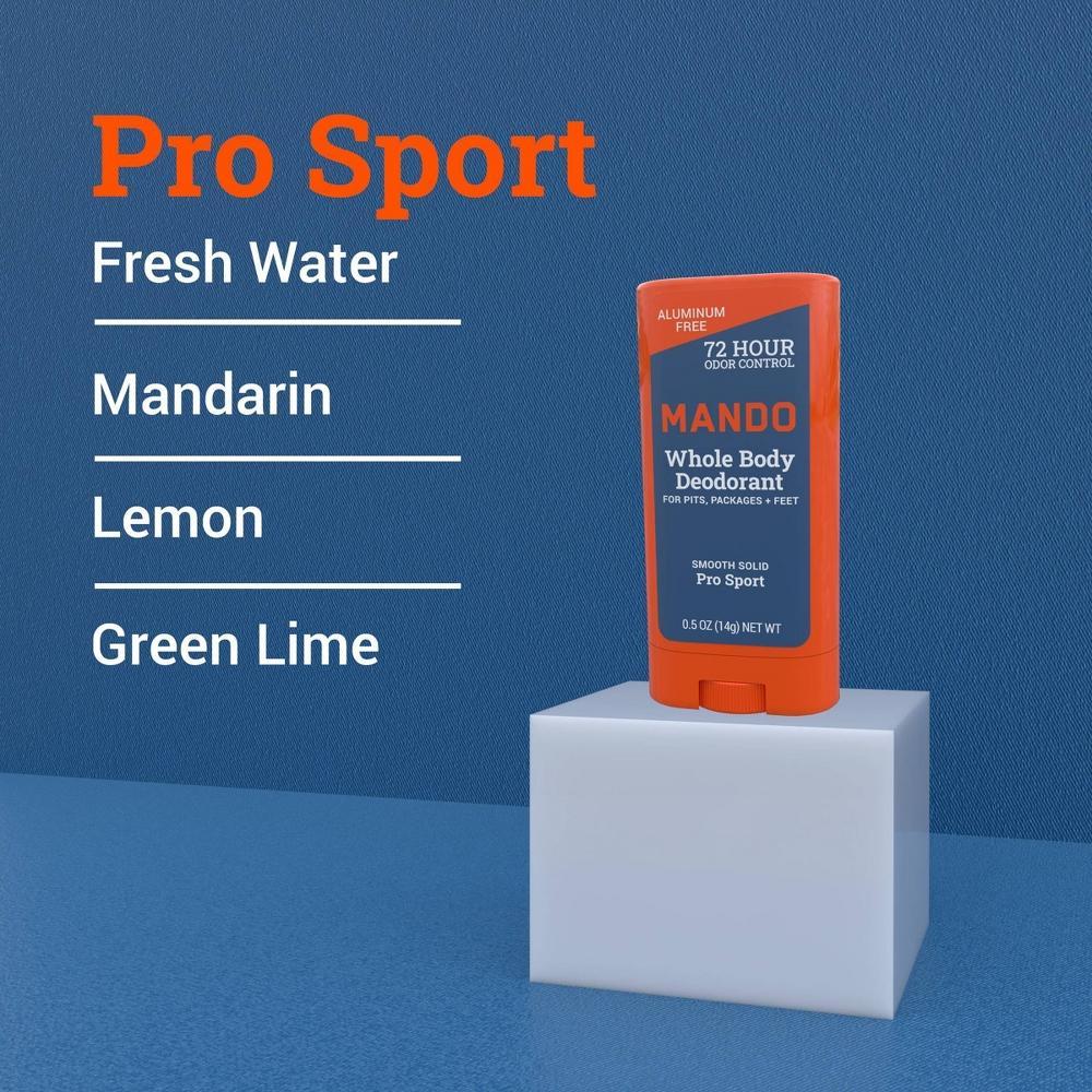 Mando Whole Body Deodorant - Men's Aluminum-Free Invisible Cream Deodorant - Pro Sport - Trial Size - 0.5oz Product Image