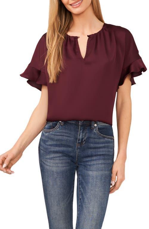 CeCe Drop Shoulder Keyhole Blouse (Rich ) Women's Clothing product image