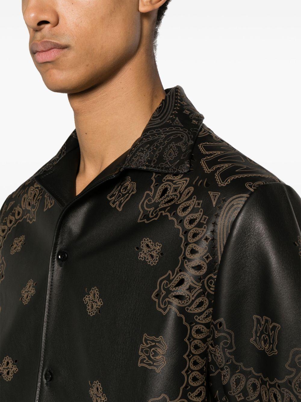 Bandana Leather Shirt In Black Product Image