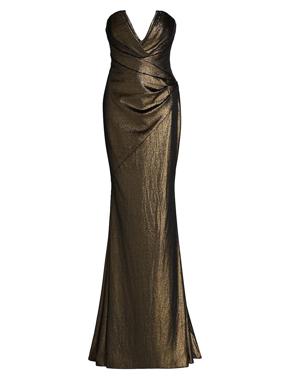 Womens Metallic Stretch Velvet Gown Product Image