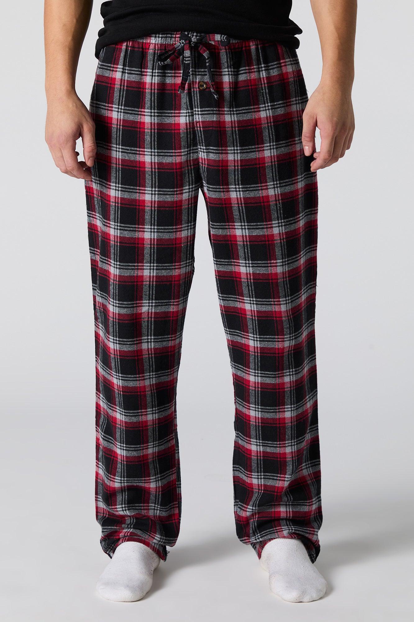 Plaid Flannel Pajama Bottom Male Product Image