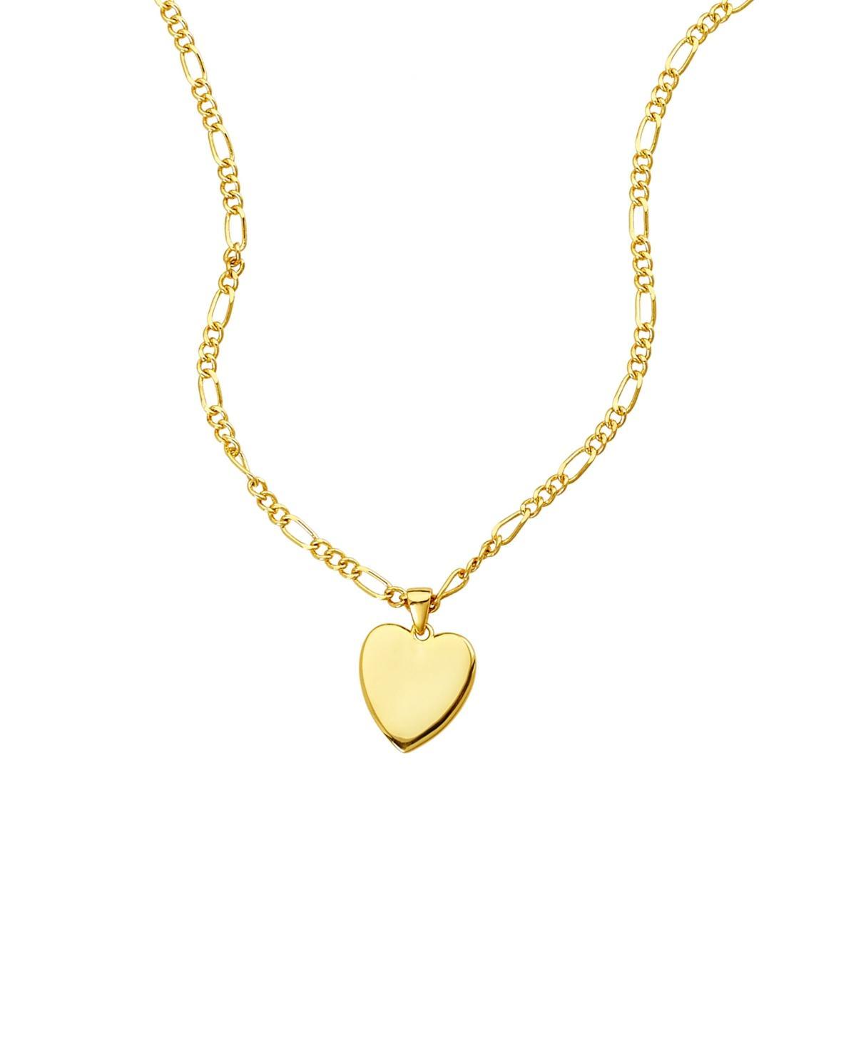 Adornia 14k Gold Plated Figaro Chain Heart Necklace, Womens Gold Tone Product Image