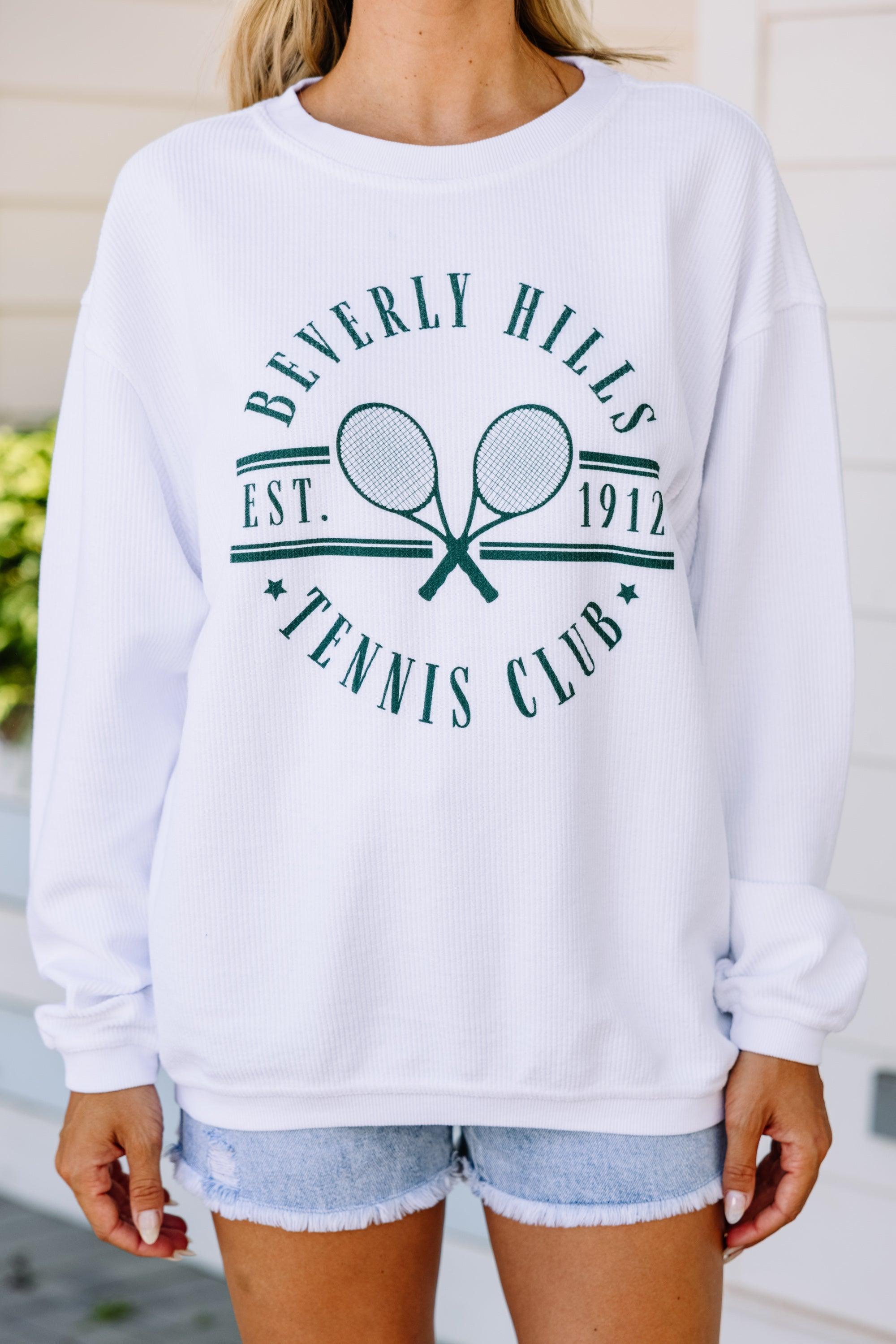 Beverly Hills Tennis Club White Graphic Corded Sweatshirt Female Product Image