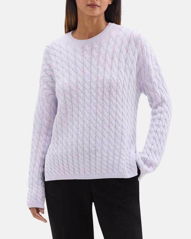 Cable Knit Sweater in Wool-Cashmere Blend Product Image