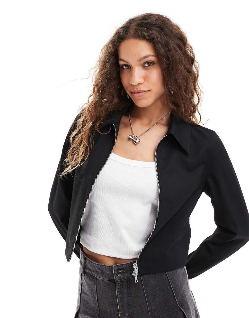 Monki suiting tailored jacket in black Product Image