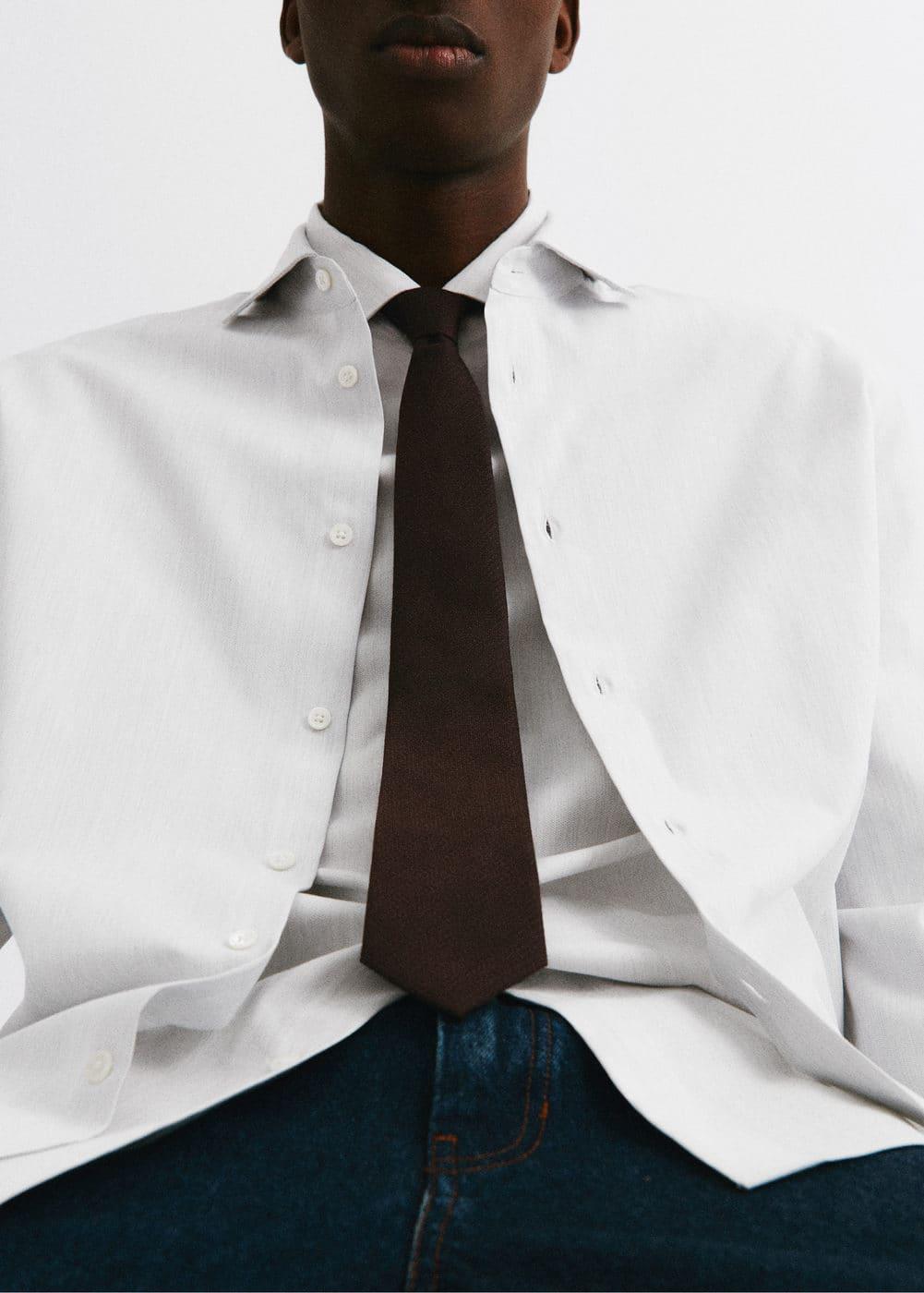 MANGO MAN - Structured cotton tie - One size - Men Product Image