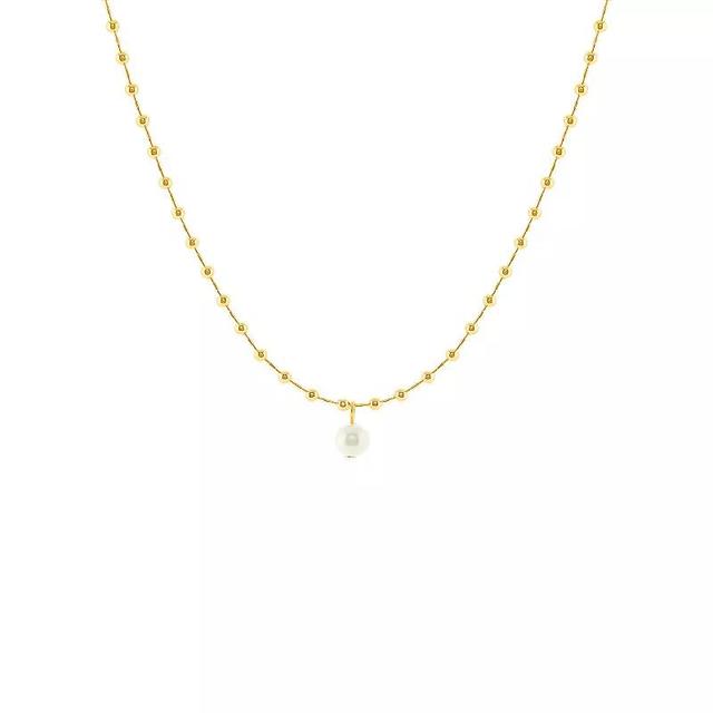 Emberly Simulated Pearl Beaded Necklace, Womens, Yellow Product Image