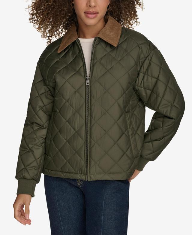 Levis Womens Diamond Quilted Bomber with Corduroy Collar Product Image