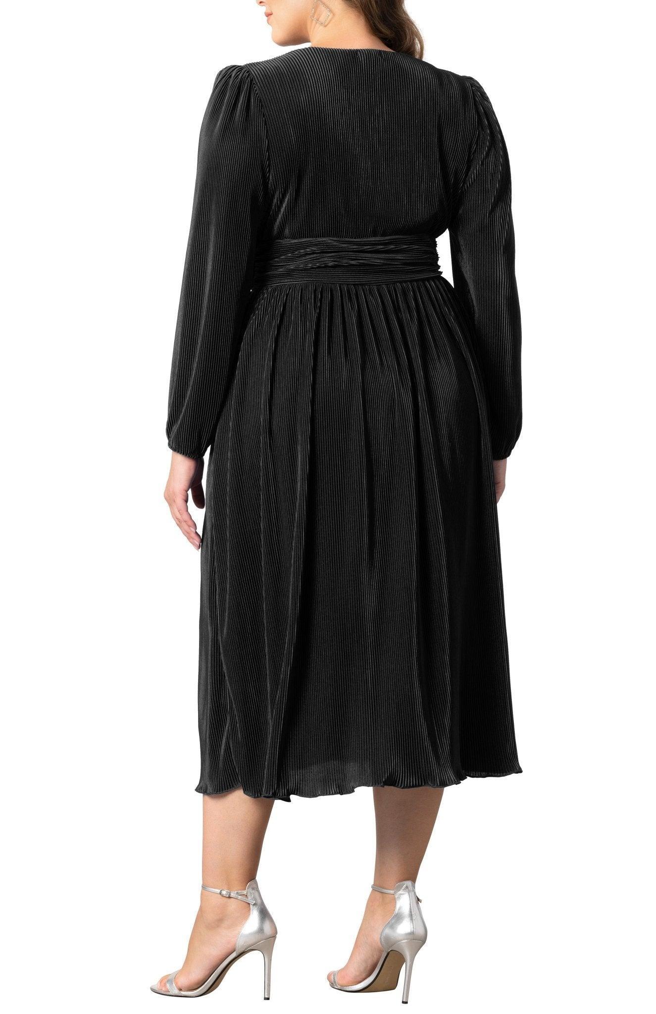 Sophie Long Sleeve Pleated Cocktail Dress - Plus Product Image