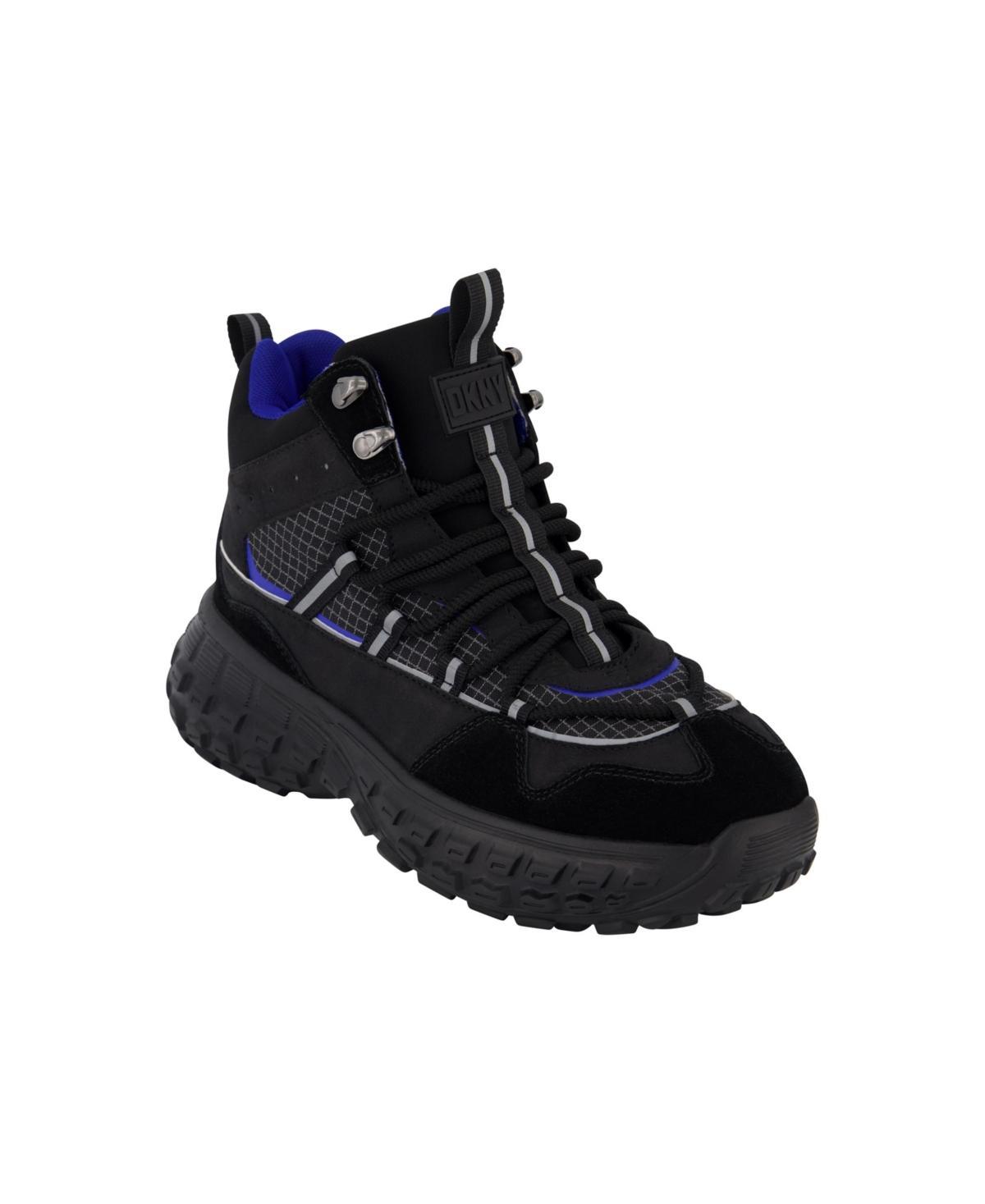 Dkny Mens Mixed Media Hi Top Lightweight Sole Trekking Sneakers Product Image